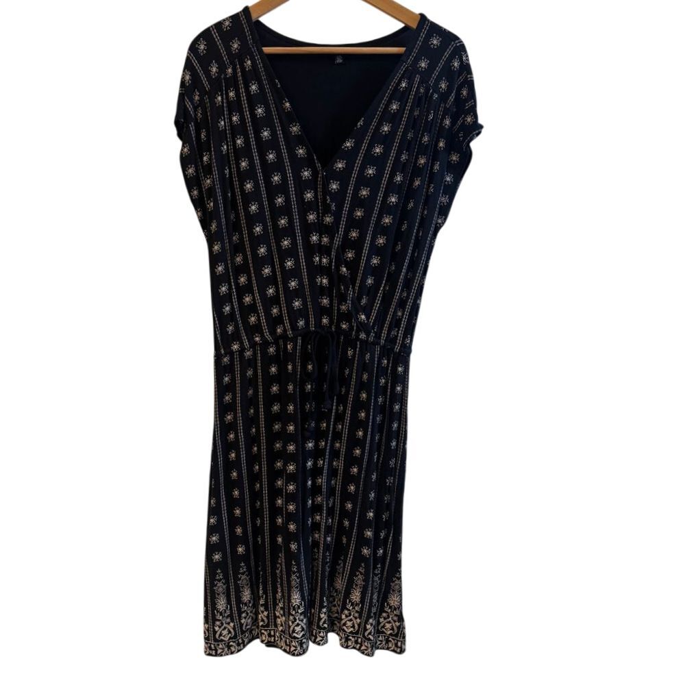 Lucky Brand Dress Black Tie Waist Above‎ Knee Women's Size Large